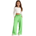 thumbnail image 1 of QGJZVUNL Girls Oversized Wide Leg Sweatpants with Pockets Elastic Waist Fleece Athletic Track Pants Size 13-14 Years, 1 of 4