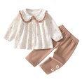 thumbnail image 1 of QGJZVUNL Infants Baby Girl Clothes Floral Long Sleeve Dress Tops and Elastic Waisted Jogger Pants 2Pcs Outfits Set Size 18-24Months, 1 of 4