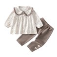 thumbnail image 1 of QGJZVUNL Infants Baby Girl Clothes Floral Long Sleeve Dress Tops and Elastic Waisted Jogger Pants 2Pcs Outfits Set Size 2-3Years, 1 of 4