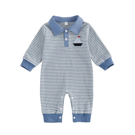 QGJZVUNL Infants Long Sleeve Jumpsuits Baby Boy Fall Clothes Cartoon Print Rompers Size 0-3 Months