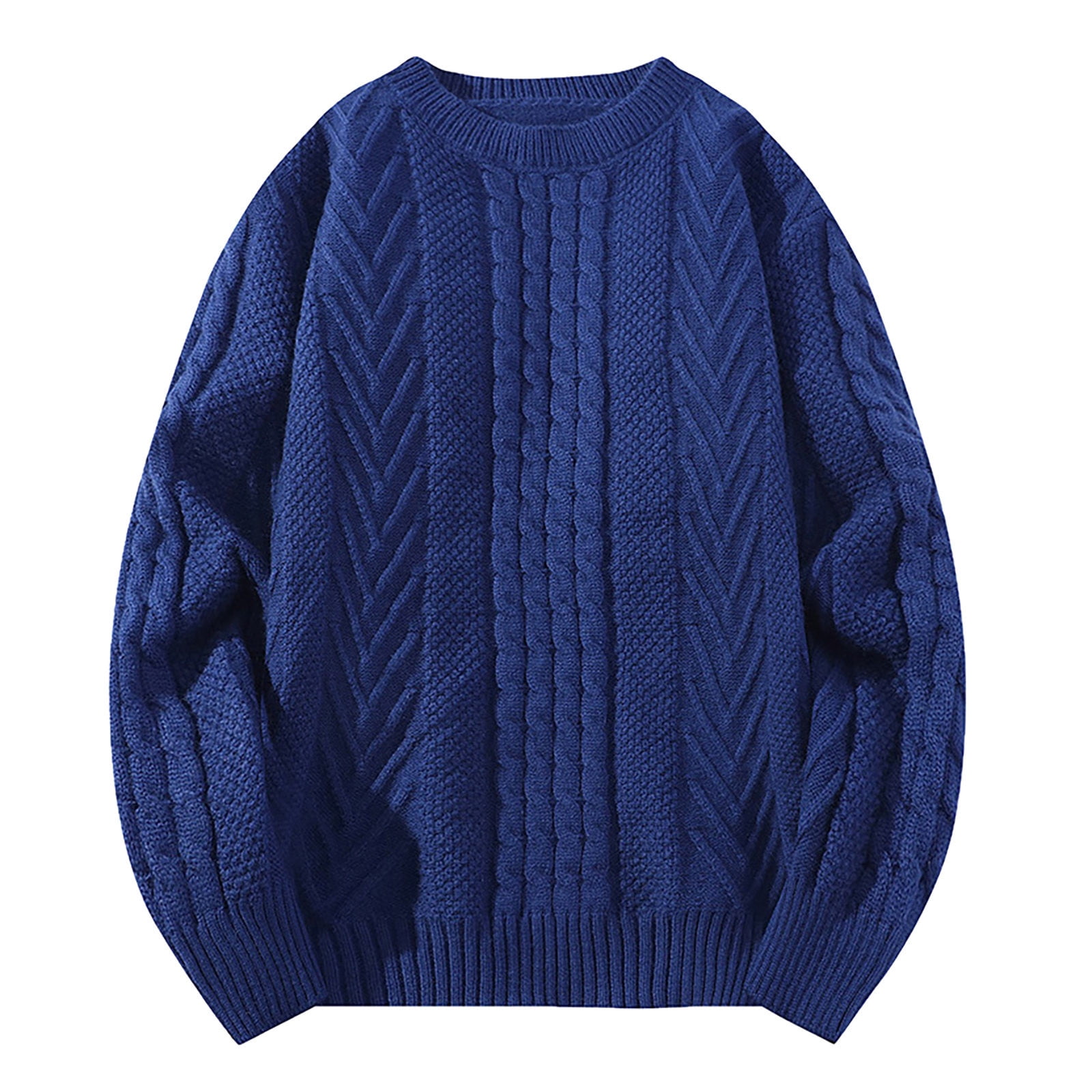 QGJZVUNL Men's Fall Long Sleeve Sweater Vintage Oversized Sweaters
