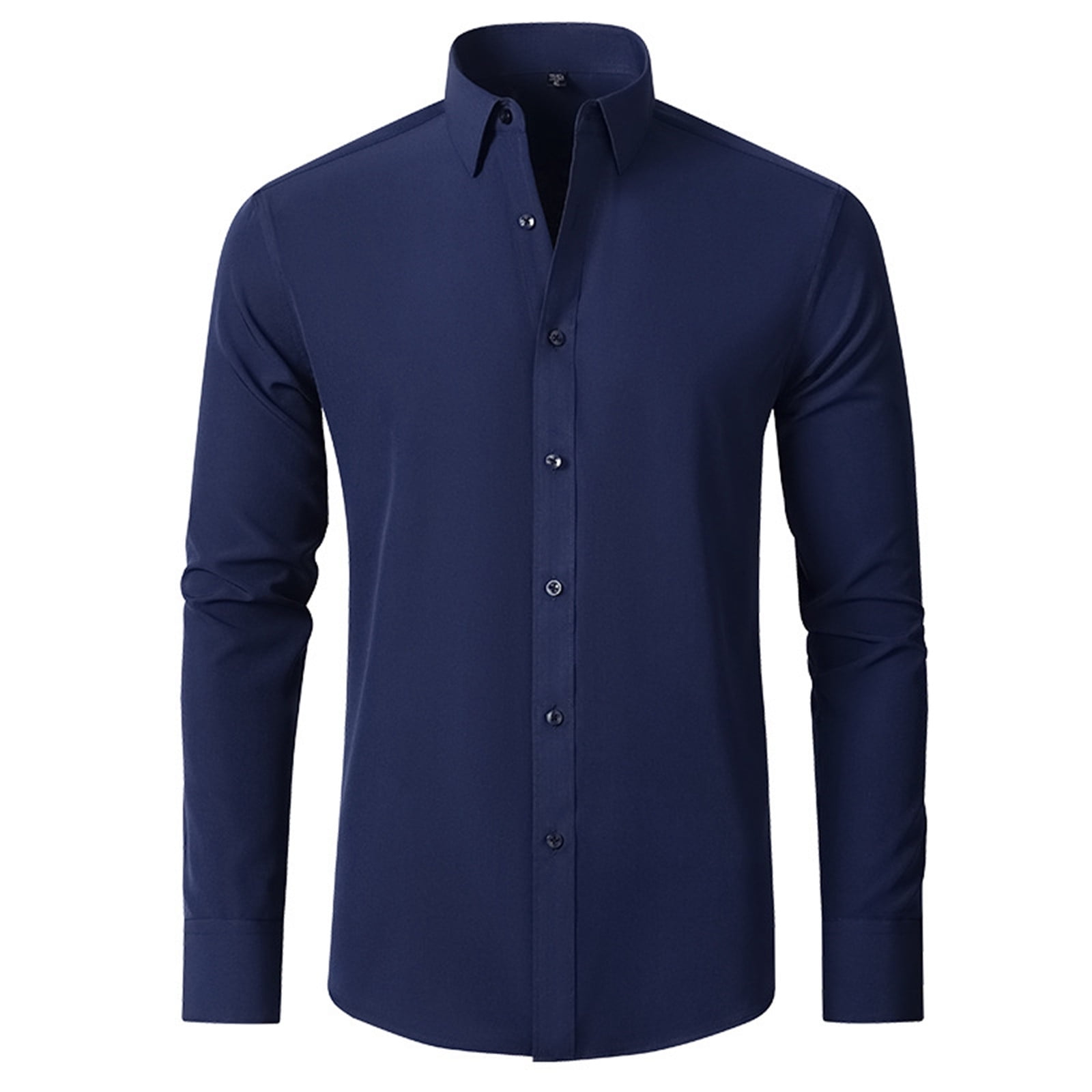 QGJZVUNL Men s Shirts Clearance Mens Dress Shirts Slim Fit Long Sleeve Solid Down Shirt Stretch Mens Short Sleeve Dress Shirts Free Solid Casual Down Shirts Walmart