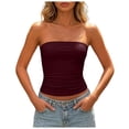 thumbnail image 1 of QGJZVUNL Sleeveless Womens Summer Tops Strapless Cropped Tube Tops Basic Backless Summer Clothes Size S, 1 of 7