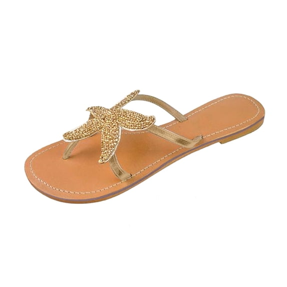 QGJZVUNL Starfish Flip Flops for Women Outdoor Summer Shoes Beach Walking Thong Cushion Sandals Size 7