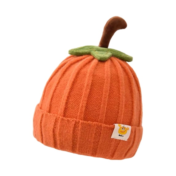 QGJZVUNL Toddler Baby Pumpkin Hats Winter Warm Knitted Beanie Caps Halloween Pumpkin Hat