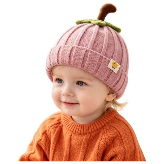 QGJZVUNL Toddler Baby Pumpkin Hats Winter Warm Knitted Beanie Caps Halloween Pumpkin Hat