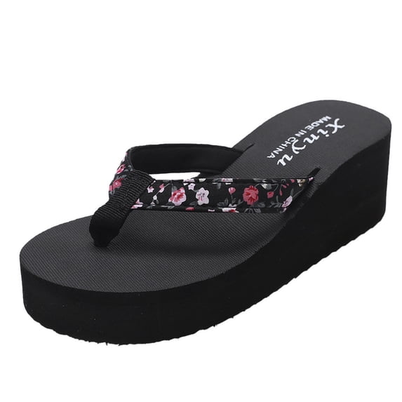 QGJZVUNL Wedge Sandals for Women with Arch Supports Non Slip Summer Shoes Comfortable Womens Flip Flops Size 6