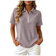 thumbnail image 1 of QGJZVUNL Women'S Short Sleeve Zip Up Tennis Top Casual Summer Business Tops Activewear Athletic Clothing Size S, 1 of 7