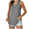 thumbnail image 1 of QGJZVUNL Women's Sleeveless V Neck Tank Tops Summer Clothes Casual Loose Fit Flowy Tees Top Size 2XL, 1 of 6