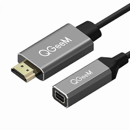 QGeeM HDMI single port to Mini DP converter adapter cable UHD 4K@30Hz plug and play, as shown in the picture, suitable for PC laptops
