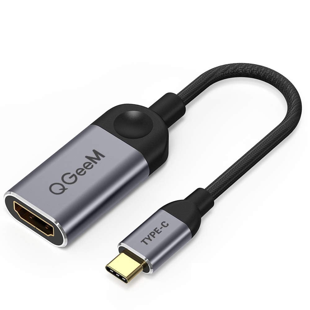 QGeeM USB C to HDMI Adapter 4K Cable, [Thunderbolt 3] Compatible with MacBook Pro 2018/2017, Samsung Galaxy S9/S8, Surface Book 2, Dell XPS 13/15, Pixelbook More Computers