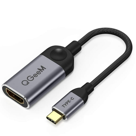 QGeeM USB C to HDMI Adapter 4K Cable, [Thunderbolt 3] Compatible with MacBook Pro 2018/2017, Samsung Galaxy S9/S8, Surface Book 2, Dell XPS 13/15, Pixelbook More Computers