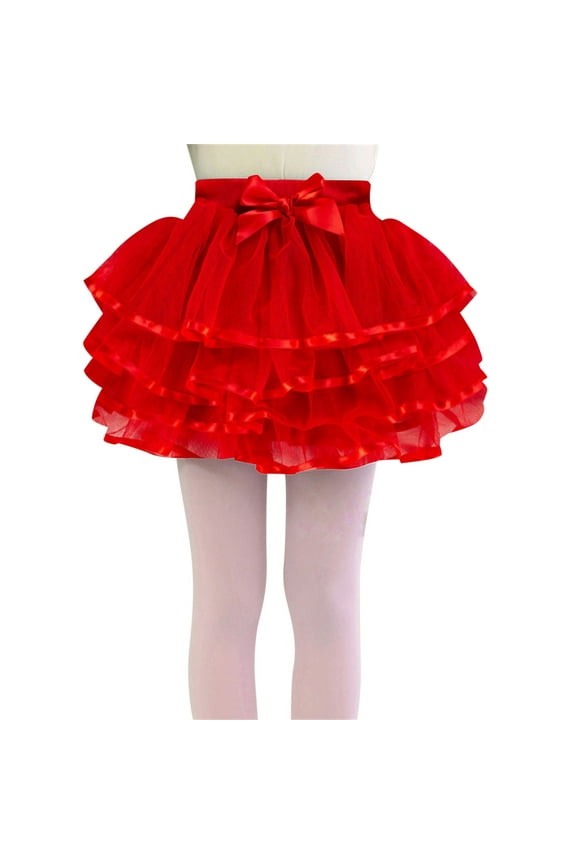 4 Layered Tulle Tutu Skirt for Girls with Hairbow or Birthday Sash,Girl Ballet Tutu Skirt 2-3 Years