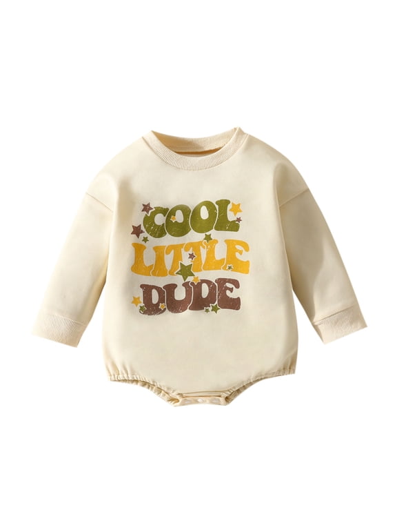 Baby Announcement Outfit Long Sleeve Big Cousin Sweatshirt Romper Beige 3-6 Months