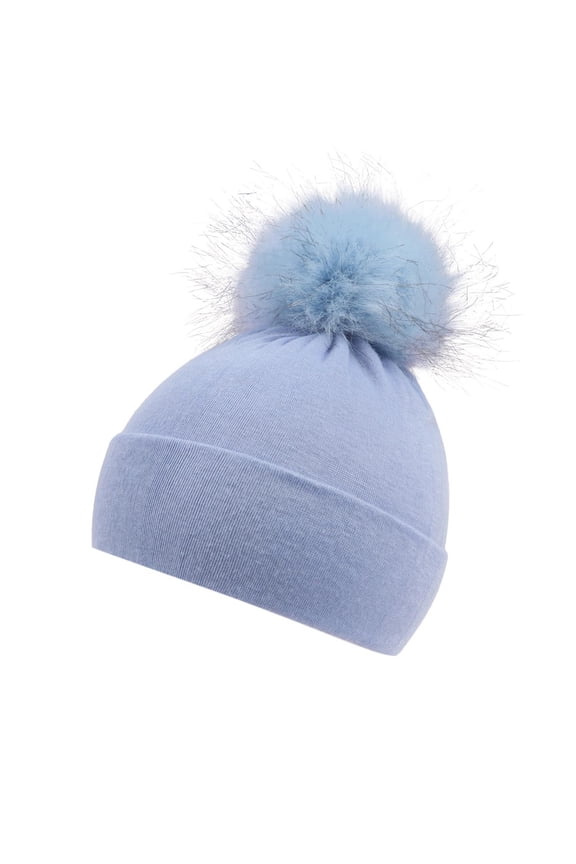 Baby Beanie with Leather Patch, Custom Name Beanie Hat for Toddler Boys Girls, Winter Warm Knit Hat