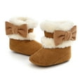 thumbnail image 1 of QHFBli Baby Booties Unisex Booties Baby Boy Girl Boots Shoes Winter Snow Bowknot Soft Sole Warm Toddler Prewalker Booties, 1 of 9