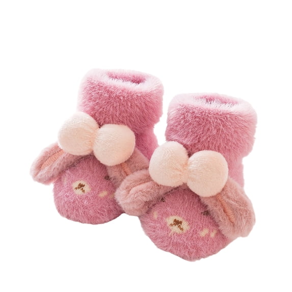 QHFBli Baby Cartoon Plush Cotton Toddler Shoes, Fall Winter Non Baby Shoes, Baby Boys Girls Cartoon Plush Warm Cotton Shoes