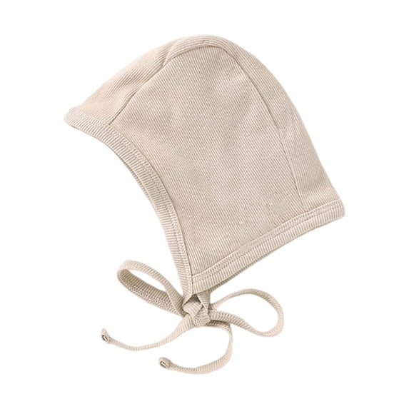 QHFBli Baby Cotton Knit Tie-Up Bonnet Lightweight Ear Cover Sun Protection Hat for Summer Daily Outdoor Wear 0-6 Months
