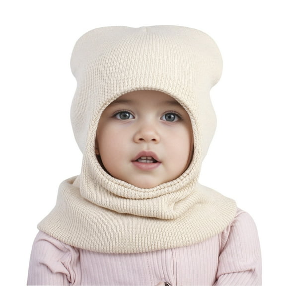QHFBli Baby Girls Boys Knitted Winter Hat Scarf Toddler Kids Earflap Hood Scarves Caps Lined