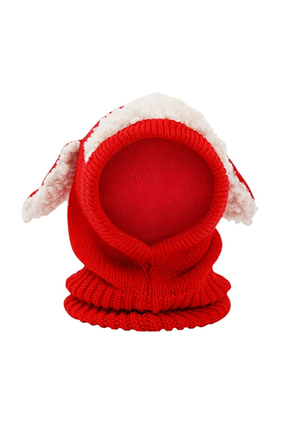 Baby Girls Kids Scarf Woolen Earflap Hood Warm Skull Knit Caps，Crochet Earflap Pilot Hats Beanie Cap for Toddlers Baby Girls and Boys