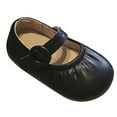 thumbnail image 1 of QHFBli Baby Moccasins with Rubber Sole&Soft Sole - Flower Print PU Leather Tassel Bow Girls Ballet Dress Shoes for Toddler, 1 of 7
