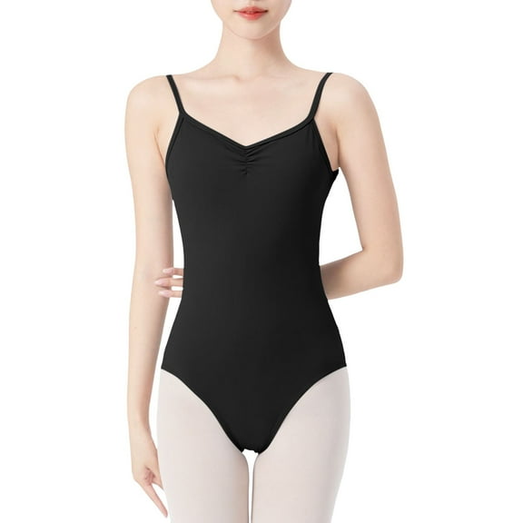 QHFBli Ballet Leotards for Women, Backless Camisole Bodysuit With Adjustable Straps, Full Lining Dancewear