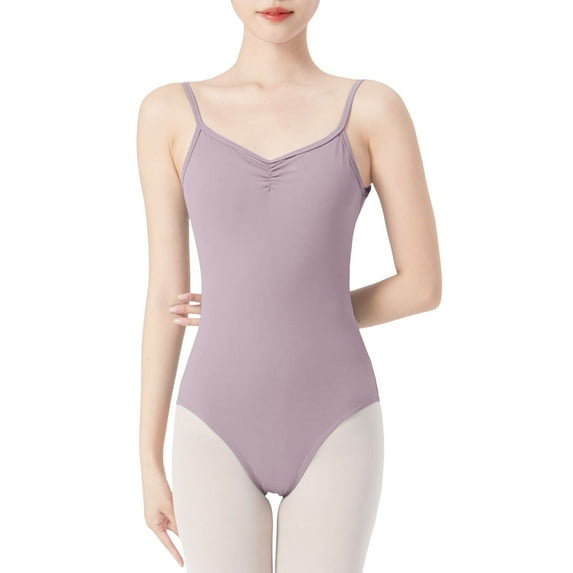QHFBli Ballet Leotards for Women, Backless Camisole Bodysuit With Adjustable Straps, Full Lining Dancewear