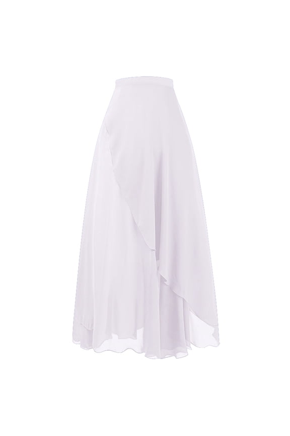 Ballet Skirt Women Sheer Long Dance Wrap Skirt for Adult Girls Chiffon Skirts with Adjustable Tie Waist