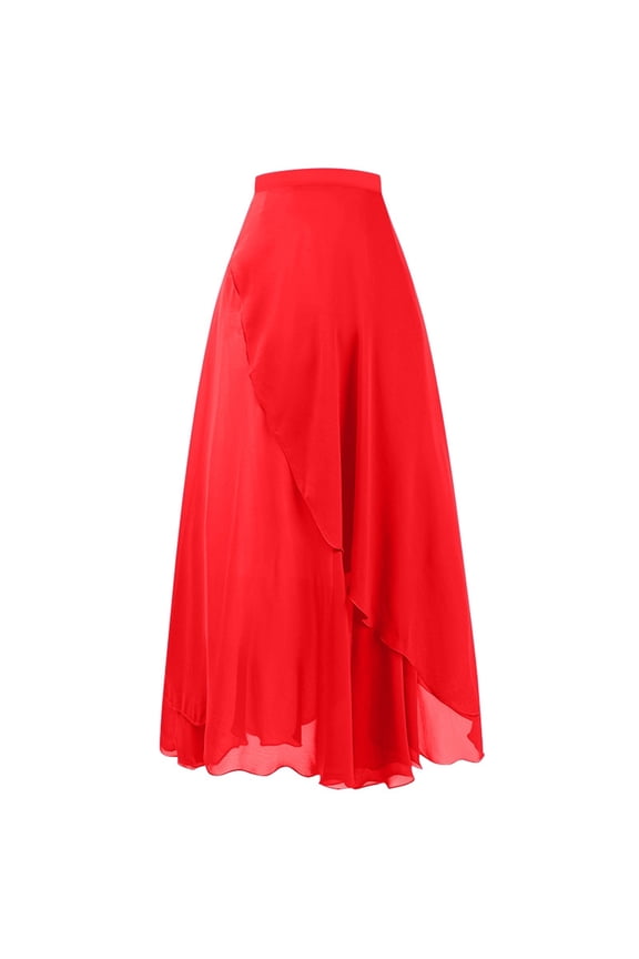 Ballet Skirt Women Sheer Long Dance Wrap Skirt for Adult Girls Chiffon Skirts with Adjustable Tie Waist