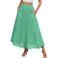 thumbnail image 1 of QHFBli Boho Tiered Eyelet Maxi Skirt for Women Elastic High Waist Flowy A-Line Casual Summer Beach Long Skirt, 1 of 4