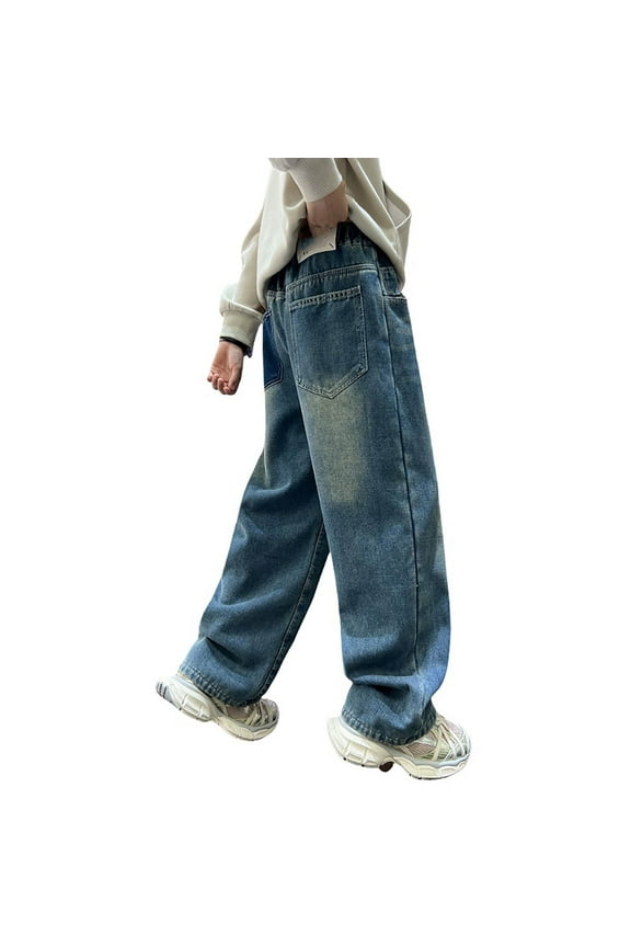 Boy's Lined Jeans Winter Skinny Fit Thicken Thermal Warm Comfy Denim Pants