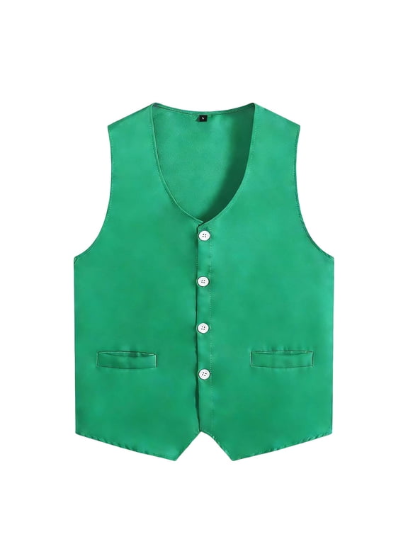 Boys 4 Button Formal Suit Vestt for Kids And Teens Elegant Speech Performance Boy Party Jacket