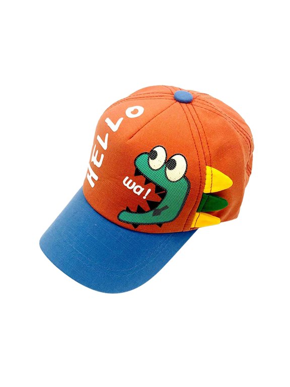 Boys Girls Washed Vintage Baseball Cap, Cute T-Rex Dinosaur Embroidery Kids Sun Hat, Adjustable Buckle Casual Baseball Hat for Summer Outdoor