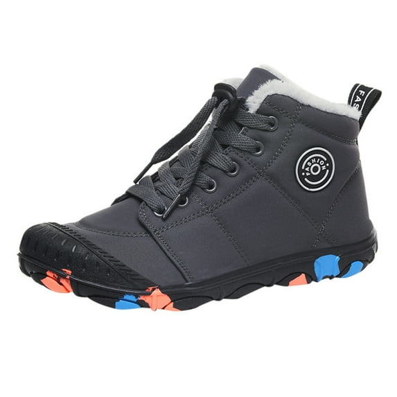 QHFBli Boys Girls Winter Boots Waterproof Warm Snow Boots Non- Hiking Boots Cotton-Padded Snow Casual Sneakers for Kids 10-10.5 Years