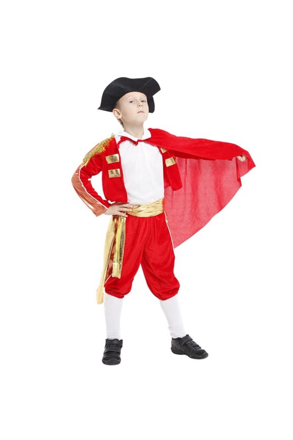 Boys Matador Role Play Spanish Red Bull Fighting Outfits