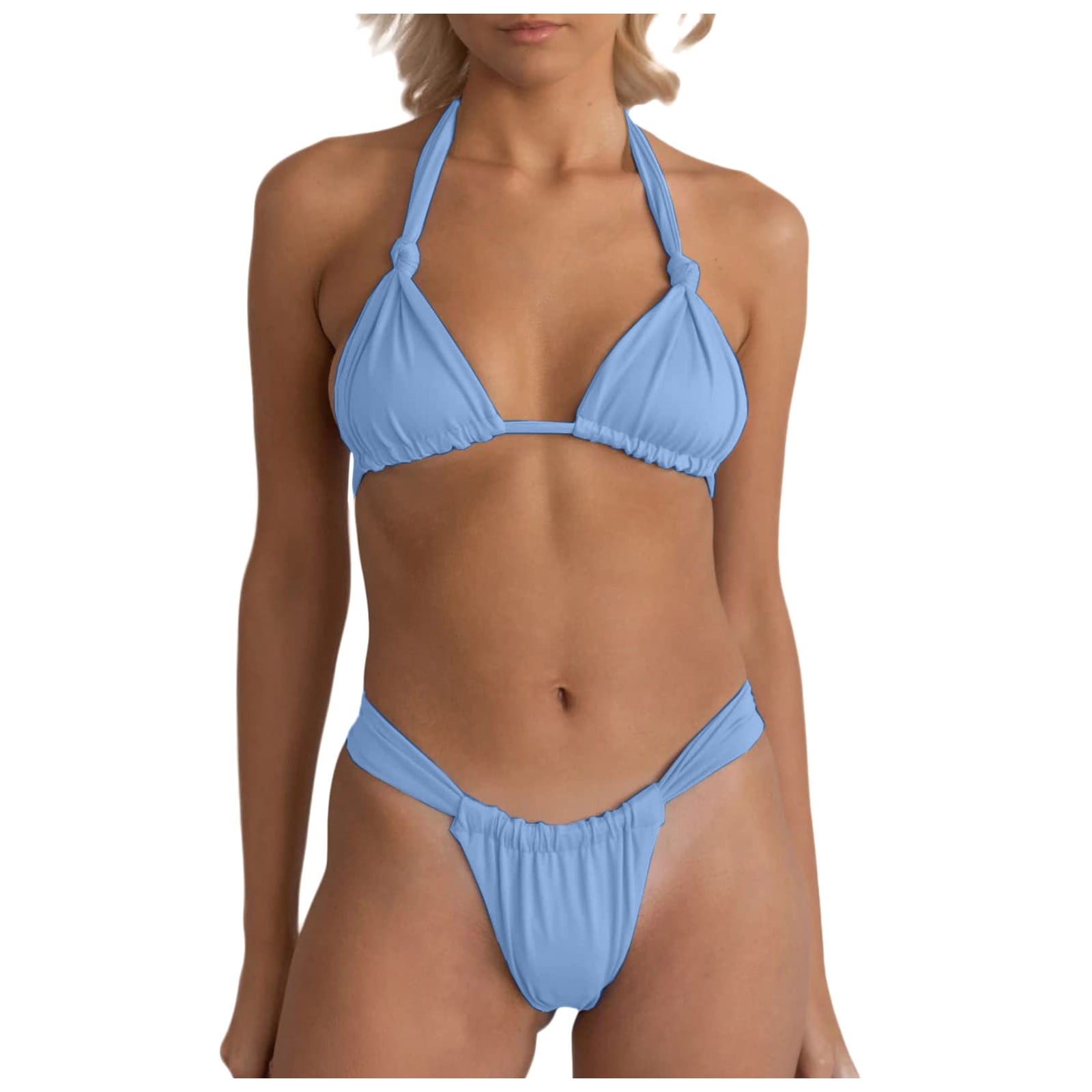QHFBli Brazilian Bikini Sets for Women High Cut 2PCS Thong