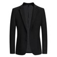 thumbnail image 1 of QHFBli Breathable Mens Trench Coat Men's Autumn Winter Casual Suit Pocket Wool Blend Anorak Black M, 1 of 9