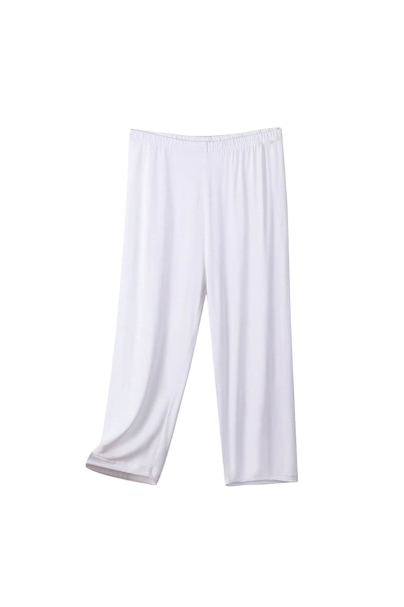 Capri Pajama Pants for Women Cooling Bamboo Viscose Wide Leg Lounge Bottoms with Pockets Crop Sleepwear