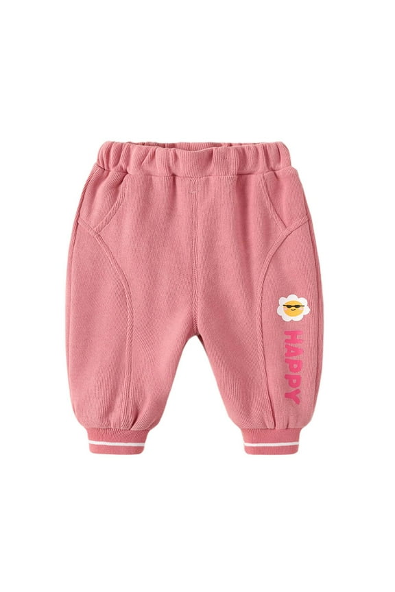 Children Toddler Kids Baby Boys Girls Cute Cartoon Animals Letter Pants Trousers 18-24 Months