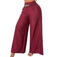 thumbnail image 1 of QHFBli Corduroy Pants for Women 2043 Casual High Waisted Double Buttoned Stretchy Loose Fit Wide Leg Pants with Pockets, 1 of 4