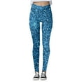 thumbnail image 1 of QHFBli Cotton Blend Leggings Stylish Women's Casual Sequin Printed Athletic Leggings for Everyday Wear and, 1 of 4