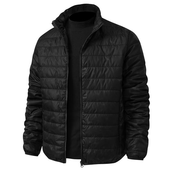 QHFBli Cotton Jacket for Men Men's Casual Loose Lightweight Baseball Jacket Long Sleeve Stand Collar Outerwear For Fall Winter Seasons