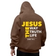 thumbnail image 1 of QHFBli Cotton Men's Hoodie Mens God Print Casual Hooded Sweatshirt Long Sleeve Pullover Comfortable Daily Wear Streetwear Fashion Brown L, 1 of 5