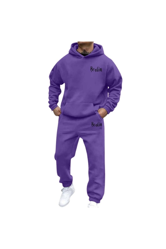 Daily Wear Men's Hooded Sweatshirt Mens Oversized Hoodie Casual Sportwear 2025 Fall Winter Hop Streetwear Fashion Top Comfortable Pullover Dark Purple S