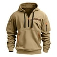 thumbnail image 1 of QHFBli Daily Wear Men's Hooded Sweatshirt Mens Oversized Winter Heavyweight Hooded Sweatshirt Casual Streetwear Pullover With Pockets Drawstring 2025 Khaki M, 1 of 2