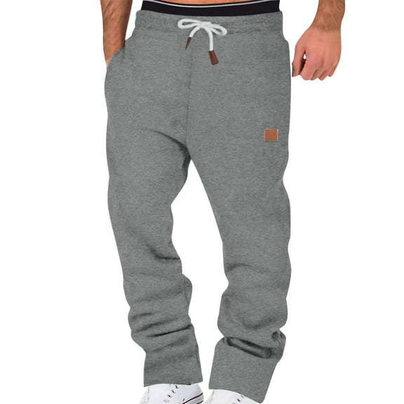 QHFBli Cargo Sweatpants for Men Baggy Elastic Waist Drawstring Sweatpants with Pockets Joggers Trousers