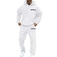 thumbnail image 1 of QHFBli Fleece Men's Hooded Sweatshirt Mens Oversized Hoodie 2025 Fall Winter Casual Sportswear Hop Streetwear Fashion Top White XXXXL, 1 of 4