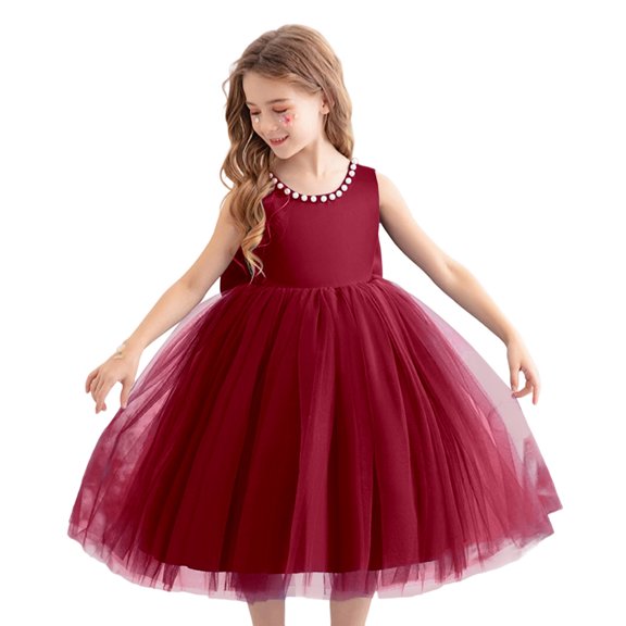QHFBli Flower Girls Wedding Formal Dress KidsPageant Dress Girl Pirncess Prom Birthday Party Dress 6-7 Years