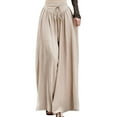 thumbnail image 1 of QHFBli Flowy Wide Leg Palazzo Pants for Women Dressy Summer Casual Elastic Waist Lounge Long Trousers with Pocket, 1 of 4