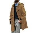 thumbnail image 1 of QHFBli Formal Mens Trench Coat Men's Anorak Winter Coat with Lapel Design Long Sleeve Insulated Leather Jacket Thickened Yellow XXXXL, 1 of 7